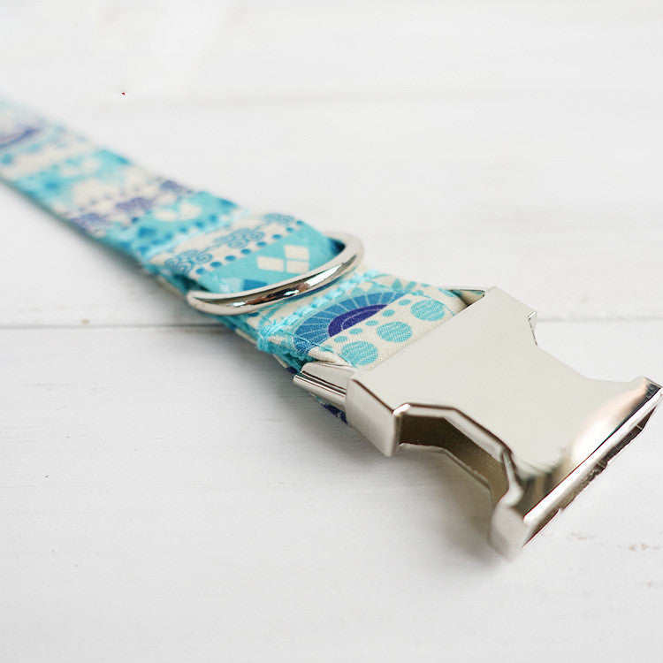 Pet Collar - Blue and Pattern