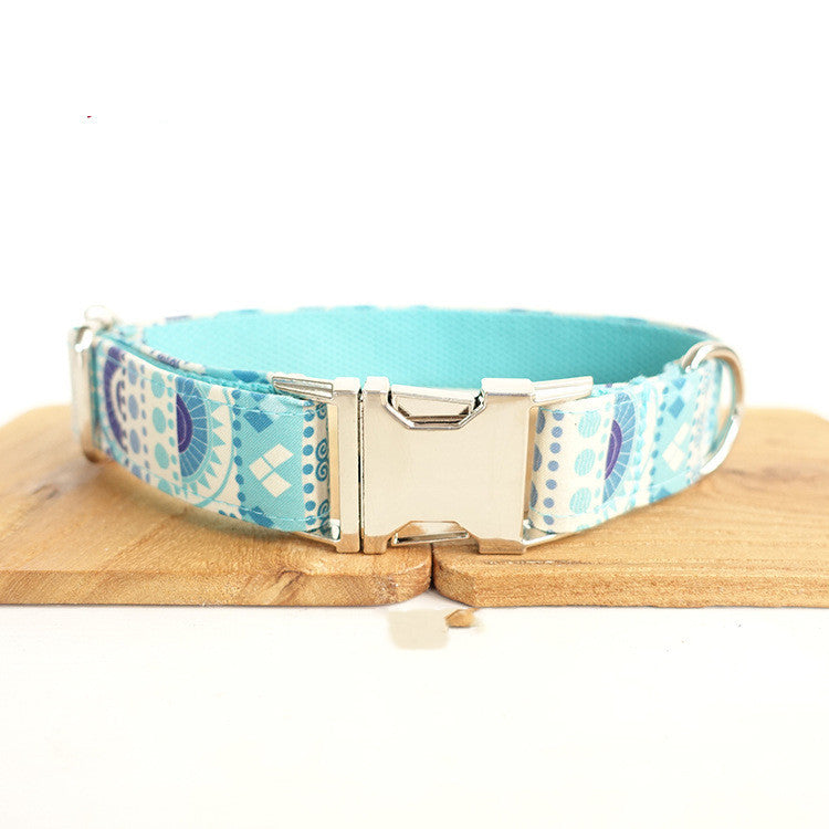 Pet Collar - Blue and Pattern