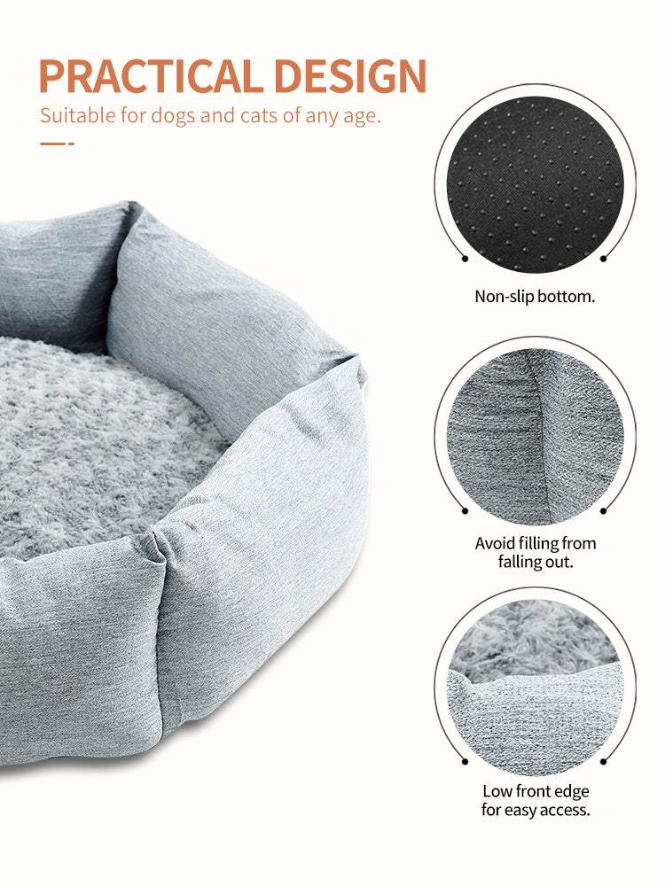 Hexagonal Velvet Dog Bed for Small to Large Dogs