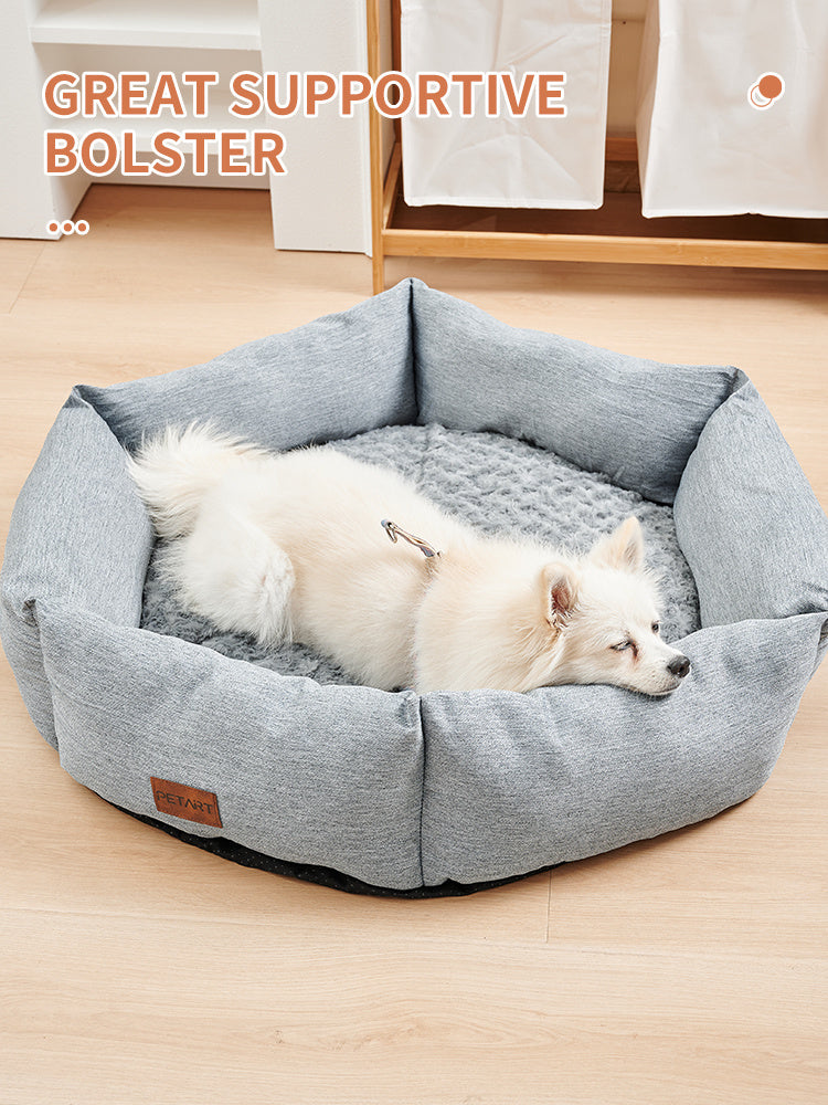 Hexagonal Velvet Dog Bed for Small to Large Dogs