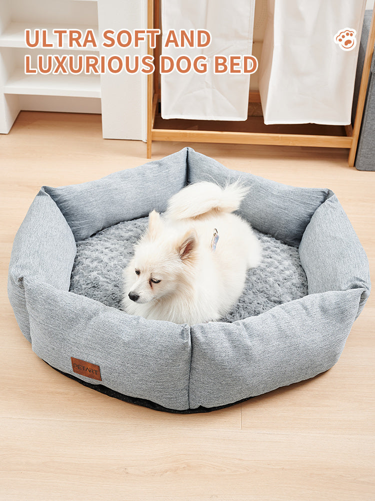 Hexagonal Velvet Dog Bed for Small to Large Dogs