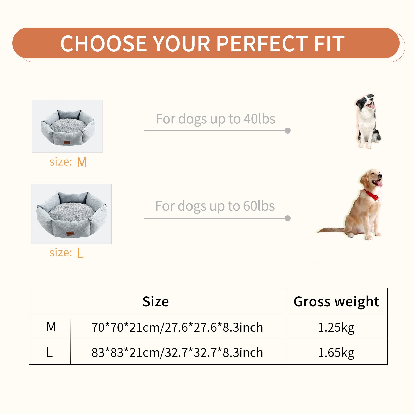 Hexagonal Velvet Dog Bed for Small to Large Dogs