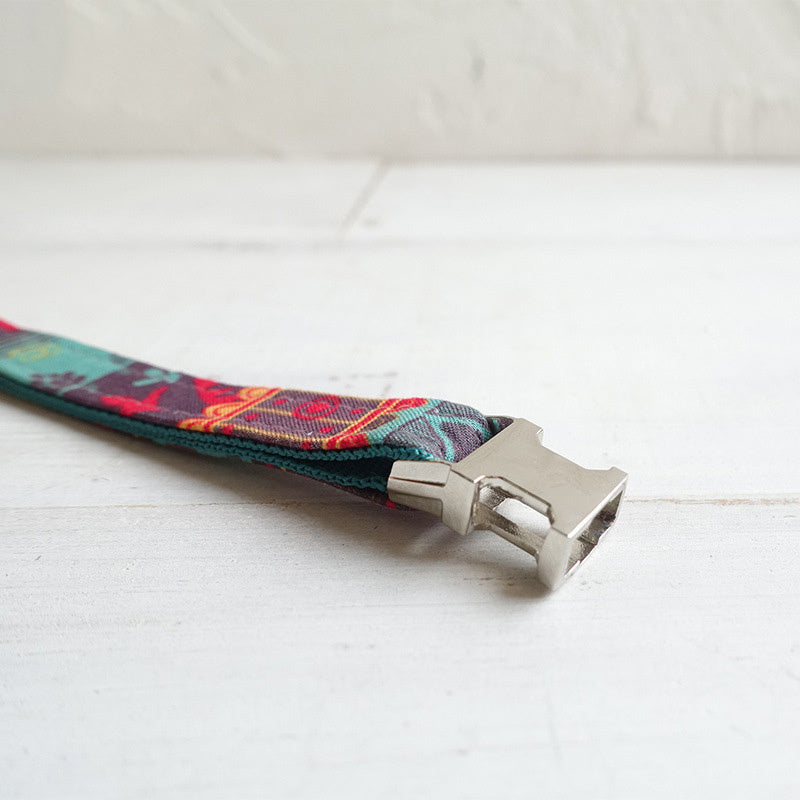 Adjustable pet collar - Green Pattern