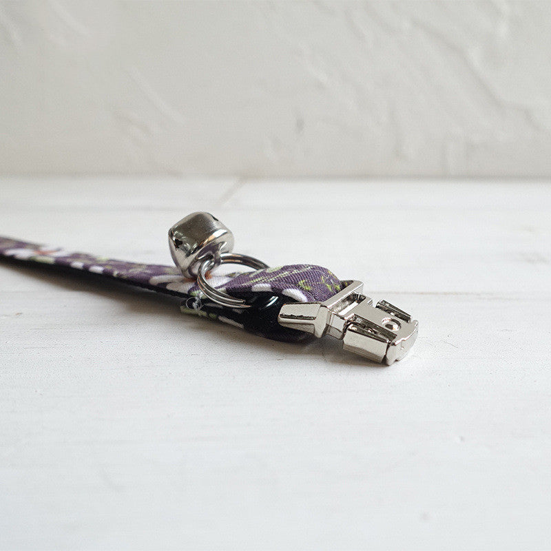 Flower Pattern adjustable pet collar (Purple)